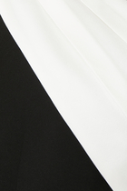ASYMMETRIC STRETCH CADY MAXI DRESS MONOCHROME:Multi Colour:14